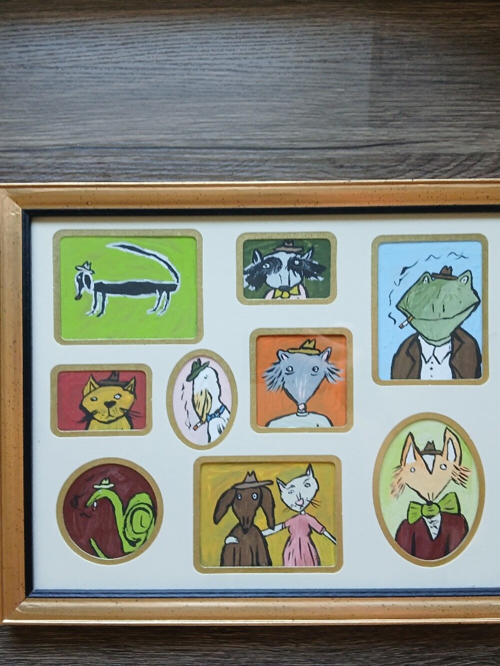Thrifted Frame Mini Portrait Paintings Art